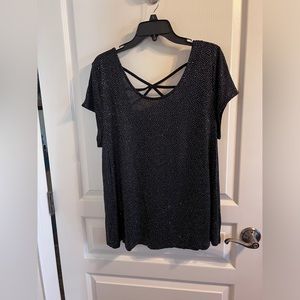 Jennifer Lopez Black Blingy Sexy Blouse Sz XL